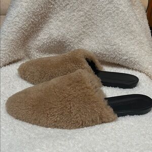 Jenni Kayne Brown Shearling Slippers